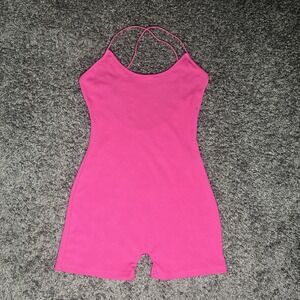 SHEIN Hot Pink Romper Criss Cross Back XS